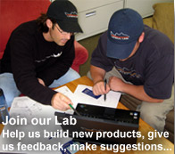 Spencer and Brandon designing fishing shirts, fly fishing shirts, stripes bass fishing shirts, fishing pants, fishing shorts, fly fishing shorts, fly fishing pants, and other fishign clothes