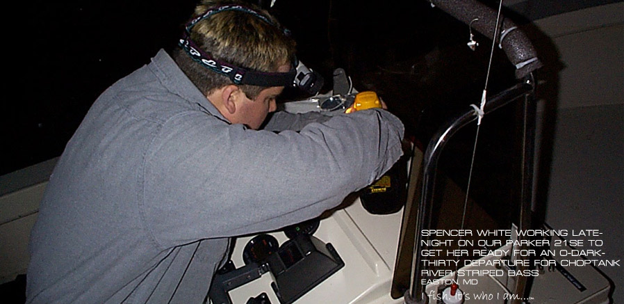 Late Night Boat Repair on the Parker 21SE by Spencer White of Lateral Line Fishing Clothing Apparel Company