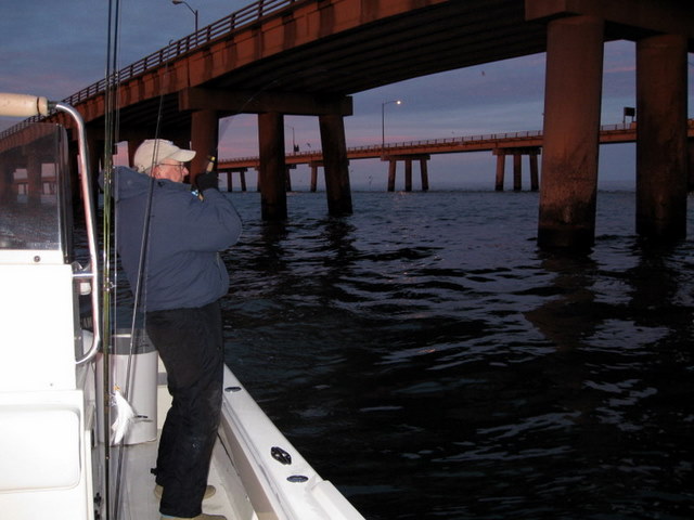 Hooked up with a striped bass at the CBBT - Virginia Fishing Report